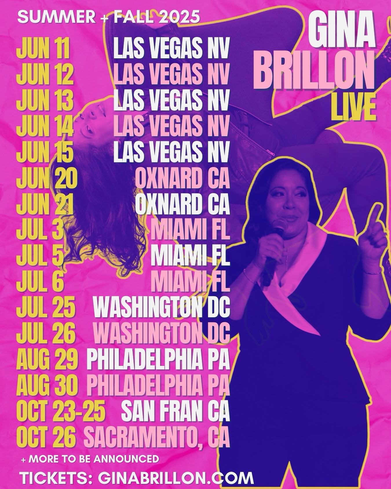 Gina Brillon Tour Poster 2025